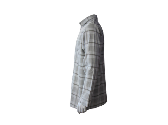 180G 100% Cotton Flannel Checked Shirt Off White & Gray Color