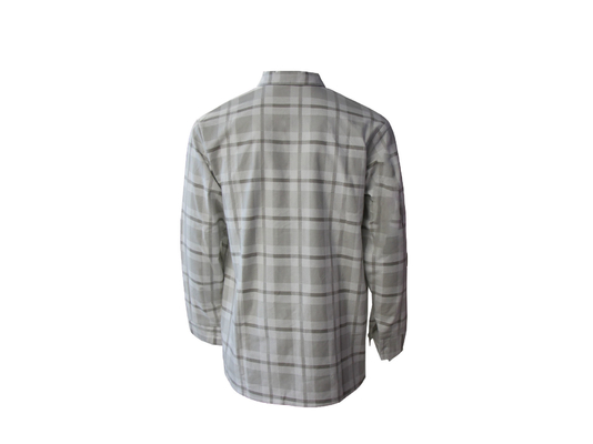 180G 100% Cotton Flannel Checked Shirt Off White & Gray Color